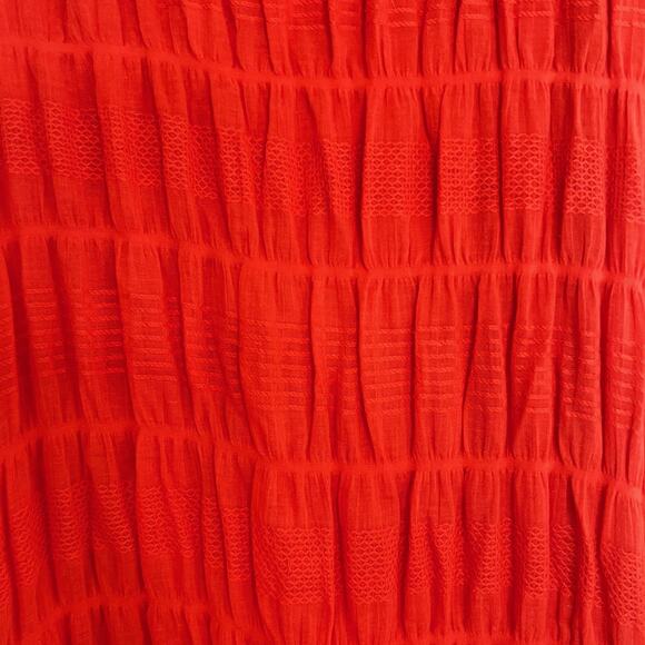 Max Studio Womens Dress XL Orange Red Crinkle Textured Sleeveless Lined Maxi - Picture 5 of 9